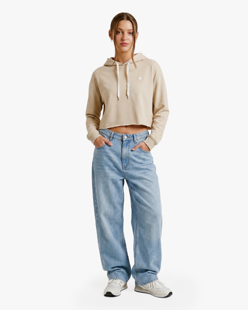 Hoodie Crop Beige