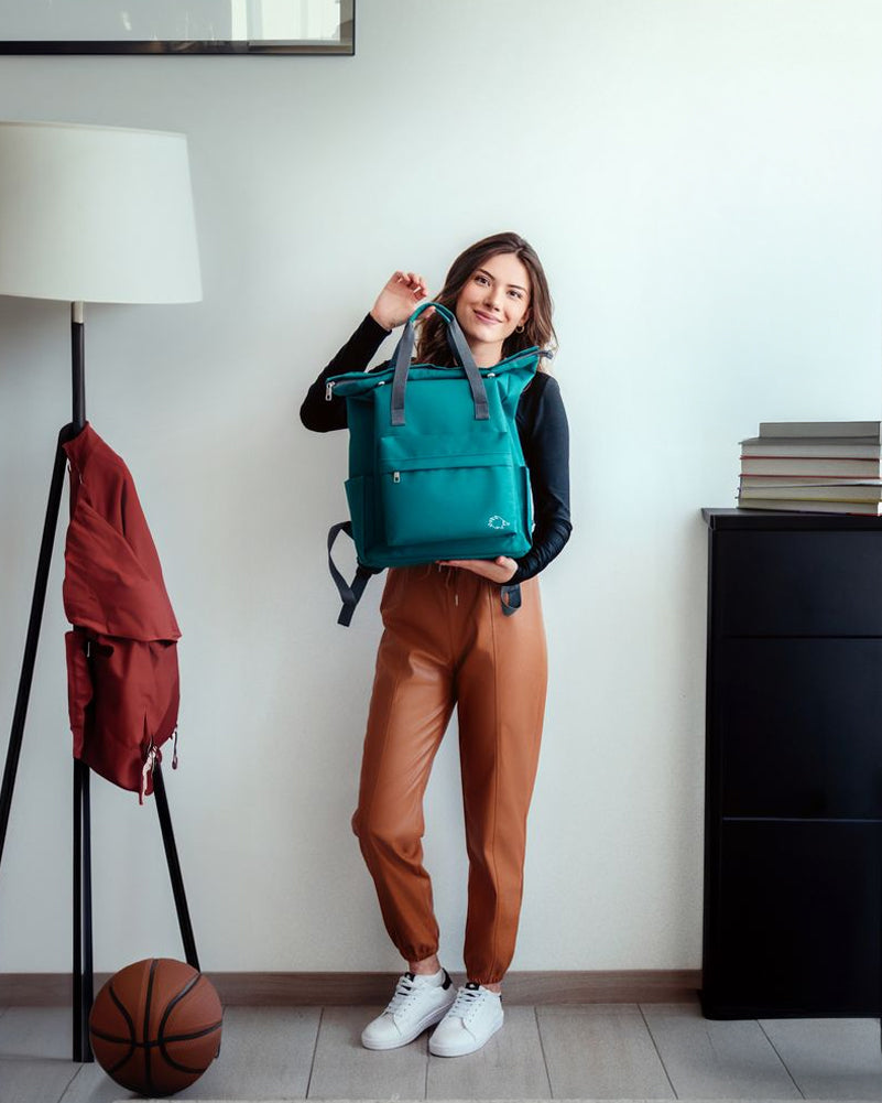 MOCHILA ROLL TOP AQUA GREEN