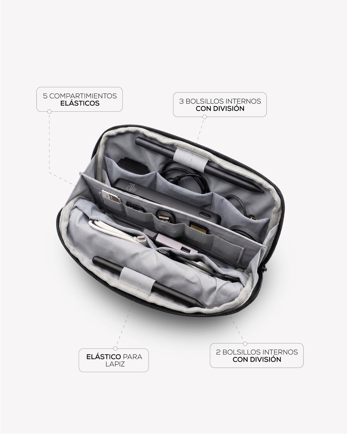 Estuche Organizador de Cables Setup X Black
