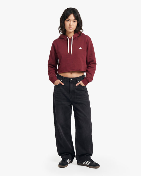 Hoodie Crop Wine