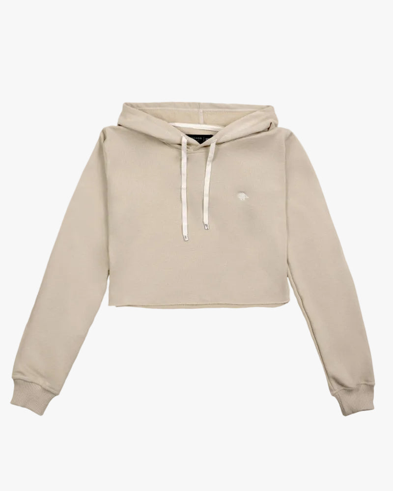Hoodie Crop Beige