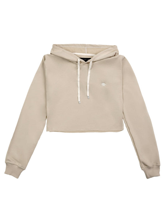 Hoodie Crop Beige